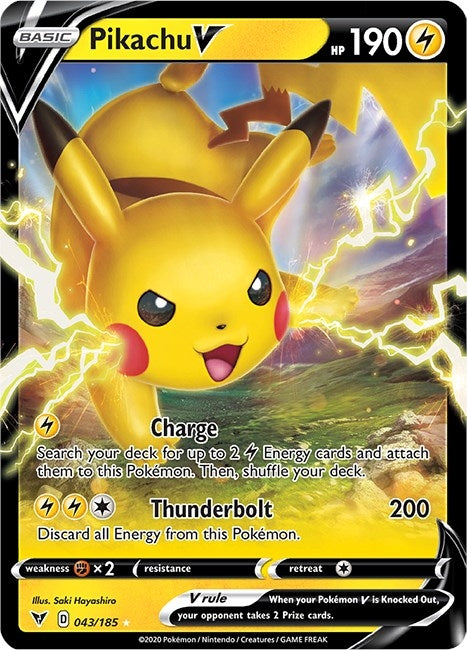 Pikachu V (043/185) (SWSH04: Vivid Voltage)
