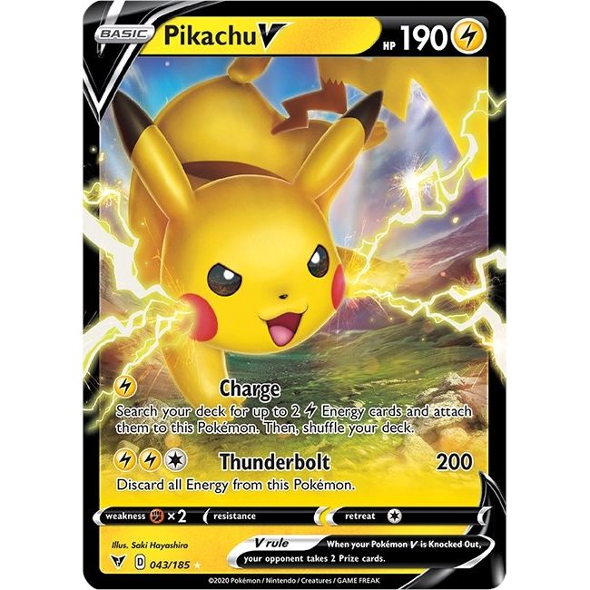 Pikachu V (043/185) (SWSH04: Vivid Voltage) - PokeBox USA
