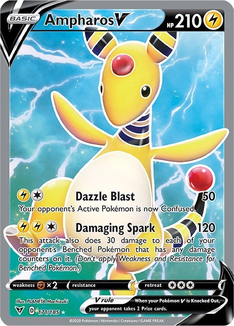 Image for Ampharos V (Full Art) (171/185) (SWSH04: Vivid Voltage) (SWSH04) - Pokemon