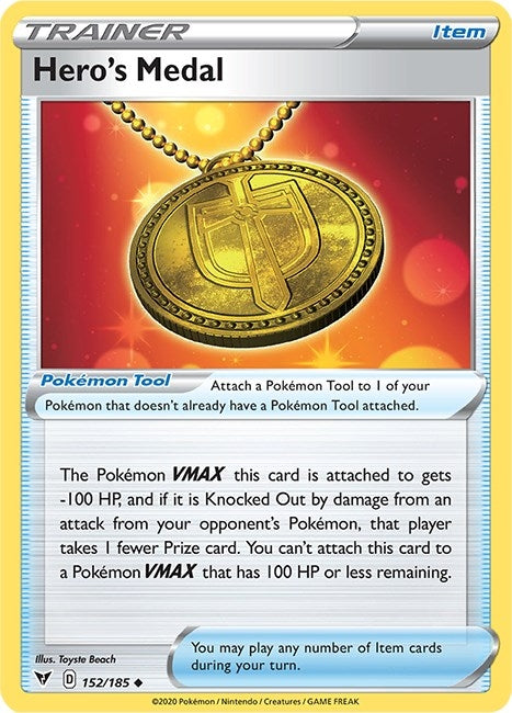 Image for Hero's Medal (152/185) (SWSH04: Vivid Voltage) (SWSH04) - Pokemon