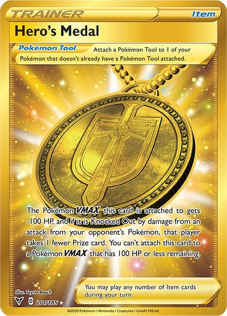 Image for Hero's Medal (Secret) (201/185) (SWSH04: Vivid Voltage) (SWSH04) - Pokemon