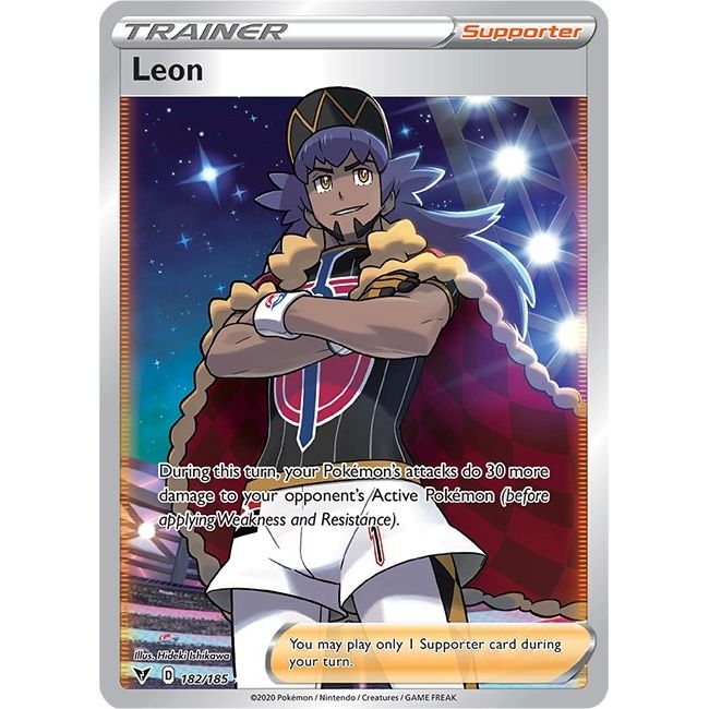 Leon (Full Art) (182/185) (SWSH04: Vivid Voltage) - PokeBox USA