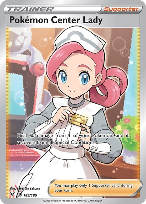 Image for Pokemon Center Lady (Full Art) (185/185) (SWSH04: Vivid Voltage) (SWSH04) - Pokemon