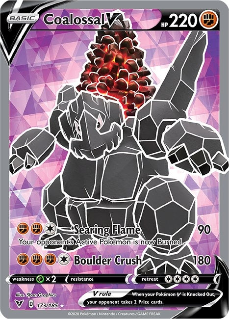 Coalossal V (Full Art) (173/185) (SWSH04: Vivid Voltage) - PokeBox USA