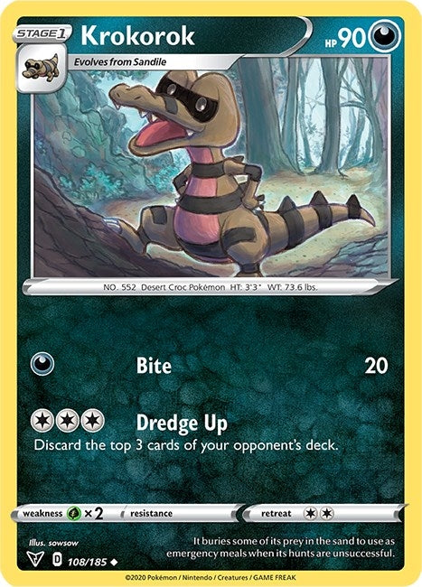 Image for Krokorok (108/185) (SWSH04: Vivid Voltage) (SWSH04) - Pokemon
