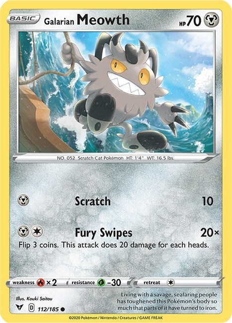 Image for Galarian Meowth (112/185) (SWSH04: Vivid Voltage) (SWSH04) - Pokemon
