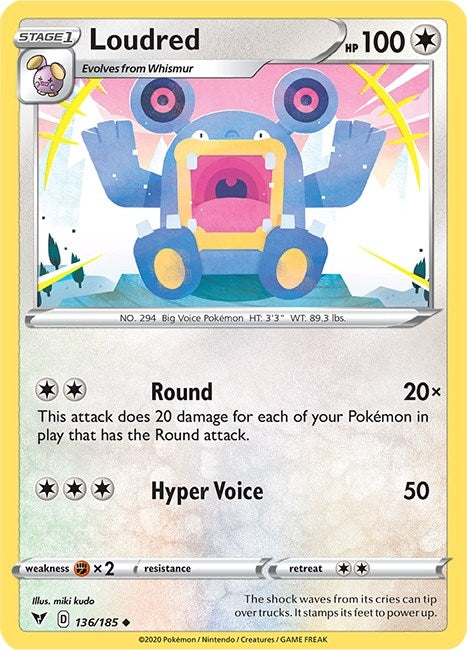 Image for Loudred (136/185) (SWSH04: Vivid Voltage) (SWSH04) - Pokemon