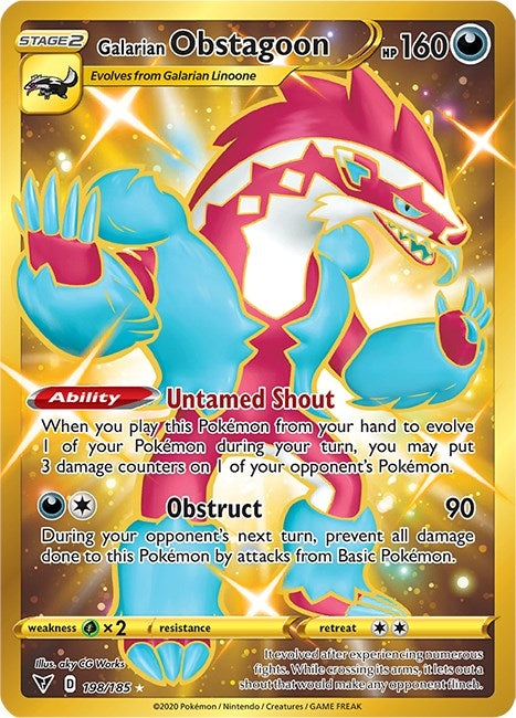 Image for Galarian Obstagoon (Secret) (198/185) (SWSH04: Vivid Voltage) (SWSH04) - Pokemon
