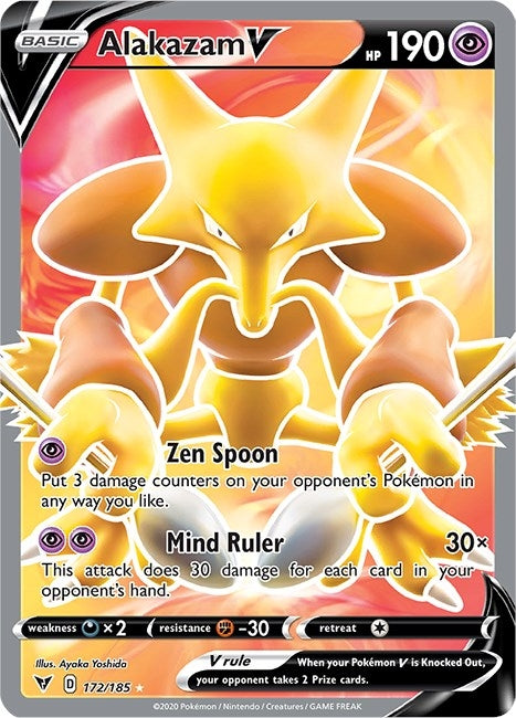 Alakazam V (Full Art) (172/185) (SWSH04: Vivid Voltage) - PokeBox USA