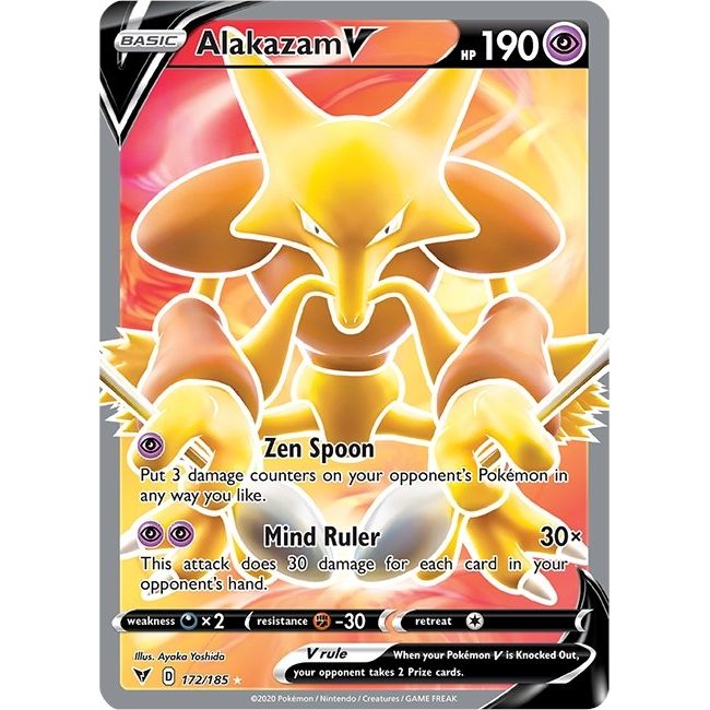 Alakazam V (Full Art) (172/185) (SWSH04: Vivid Voltage) - PokeBox USA