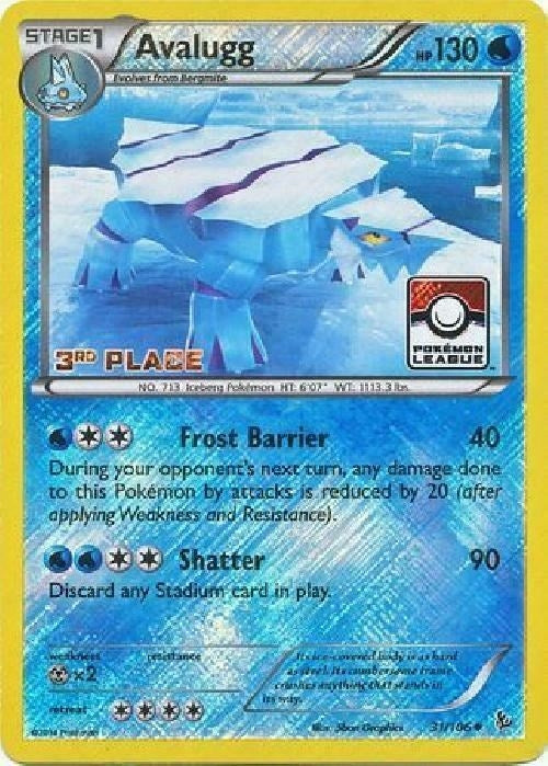 Image for Avalugg - 31/106 (Pokemon League) [3rd Place] (031/106) (League & Championship Cards) (PR) - Pokemon
