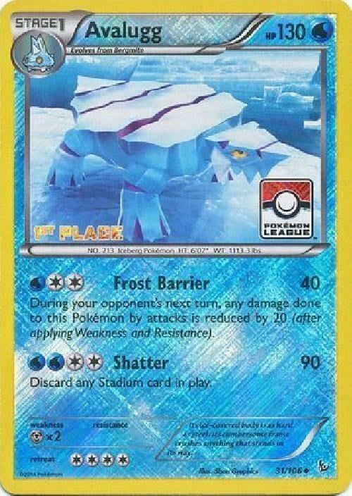 Image for Avalugg - 31/106 (Pokemon League) [1st Place] (031/106) (League & Championship Cards) (PR) - Pokemon