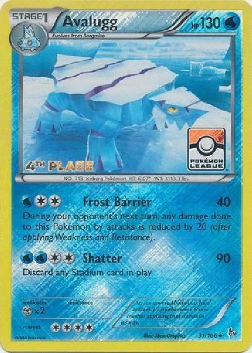Image for Avalugg - 31/106 (Pokemon League) [4th Place] (031/106) (League & Championship Cards) (PR) - Pokemon