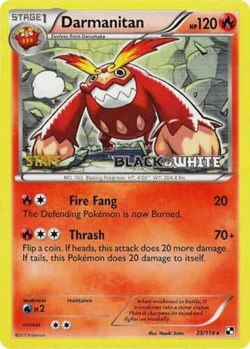 Image for Darmanitan - 25/114 (Prerelease) [Staff] (25/114) (Black and White Promos) (PR) - Pokemon