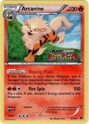 Image for Arcanine - 12/99 (Prerelease) [Staff] (12/99) (Black and White Promos) (PR) - Pokemon