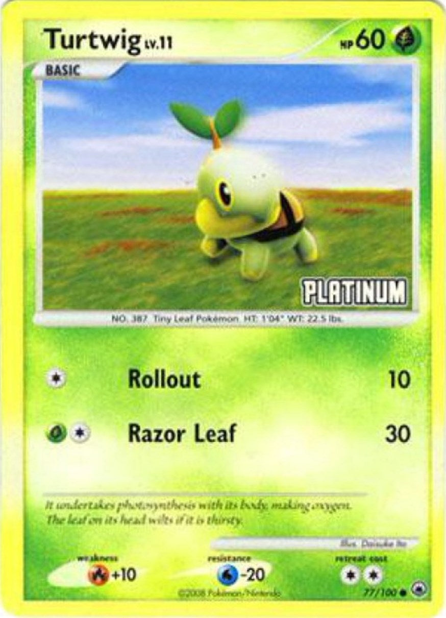 Image for Turtwig - 77/100 [Platinum] (077/100) (Burger King Promos) (BKP) - Pokemon