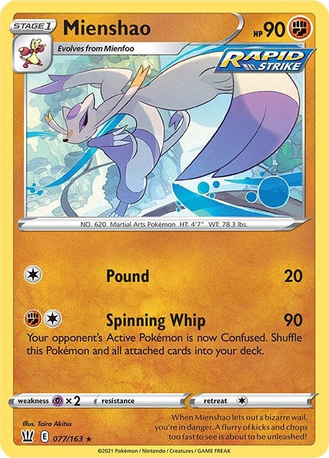 Image for Mienshao (077/163) (SWSH05: Battle Styles) (SWSH05) - Pokemon