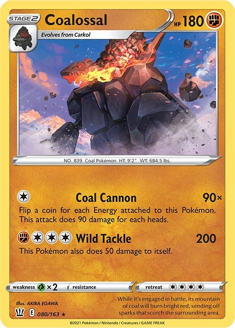 Image for Coalossal (080/163) (SWSH05: Battle Styles) (SWSH05) - Pokemon