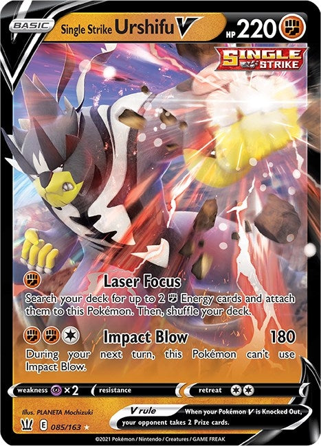 Image for Single Strike Urshifu V (085/163) (SWSH05: Battle Styles) (SWSH05) - Pokemon