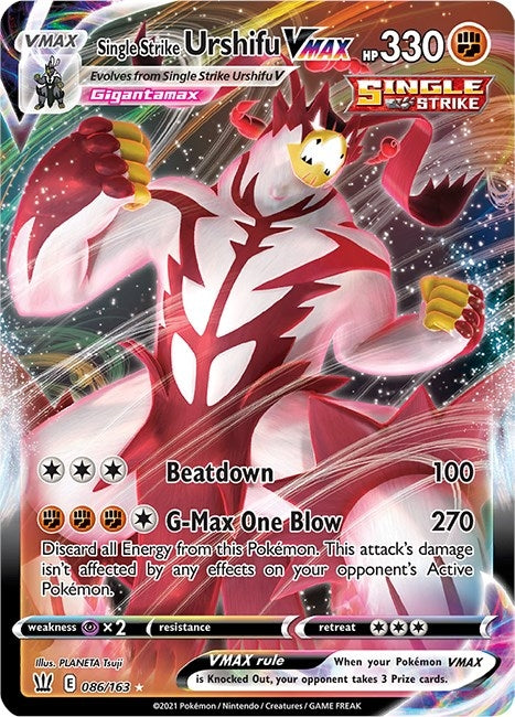 Image for Single Strike Urshifu VMAX (086/163) (SWSH05: Battle Styles) (SWSH05) - Pokemon
