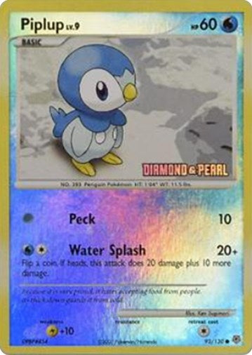 Image for Piplup - 93/130 [Diamond and Pearl] (093/100) (Burger King Promos) (BKP) - Pokemon