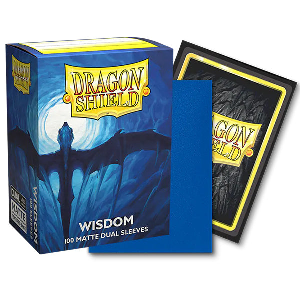 Dragon Shield - Standard 'Wisdom Blue' DUAL Matte Sleeves 100 pack - PokeBox USA