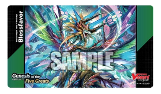 Image for Cardfight!! Vanguard overDress Preorder Playmat: Genesis of the Five Greats - Source Dragon Deity of Blessings Blessfavor - Playmats