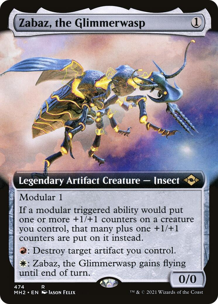Zabaz, the Glimmerwasp (Extended Art) (474) (Modern Horizons 2)