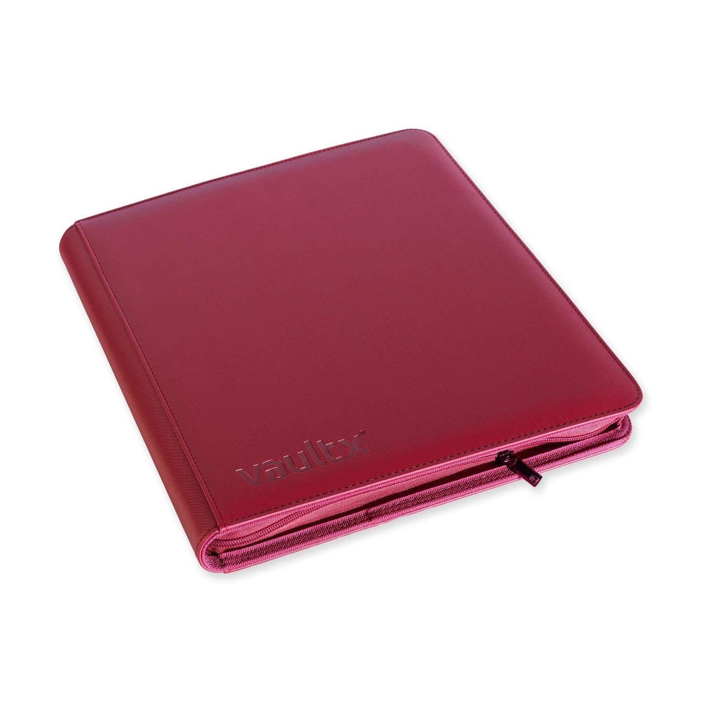 Vaultx - 12-Pocket Exo-Tec® Zip Binder - Metallic Red