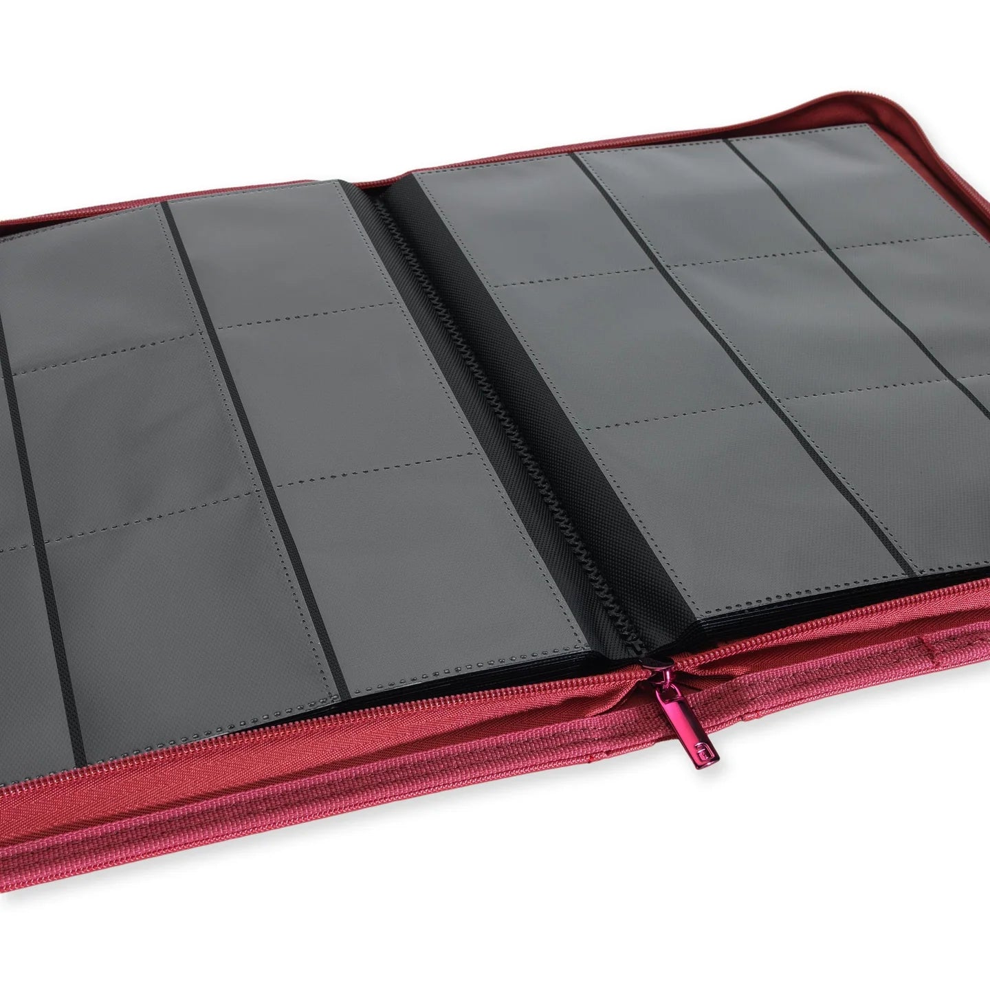 Vaultx - 9-Pocket Exo-Tec® Zip Binder - Metallic Red