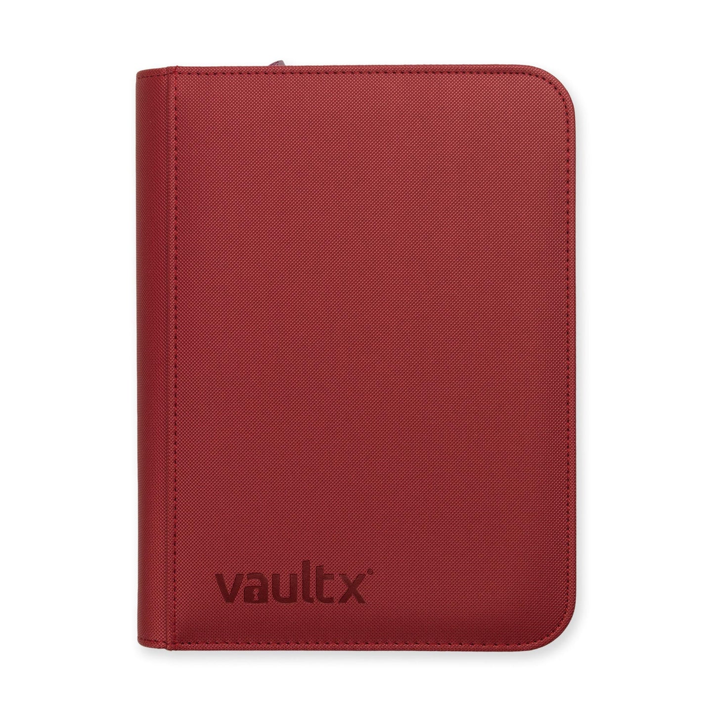 Vaultx - 4-Pocket Exo-Tec® Zip Binder - Metallic Red