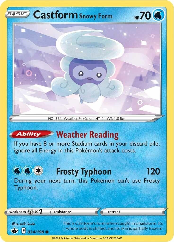 Image for Castform Snowy Form (034/198) (SWSH06: Chilling Reign) (SWSH06) - Pokemon