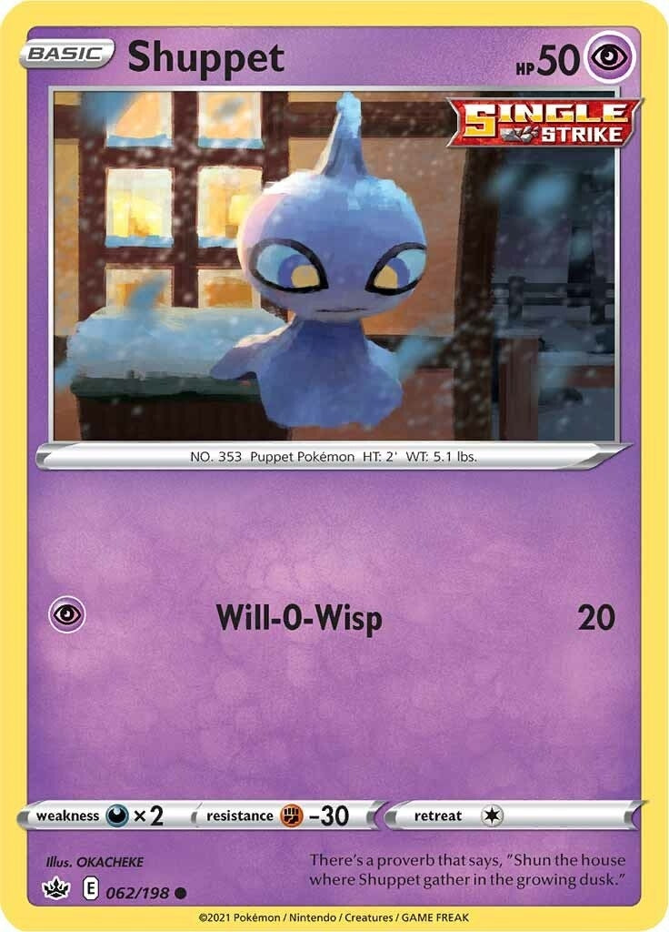 Image for Shuppet (062/198) (SWSH06: Chilling Reign) (SWSH06) - Pokemon