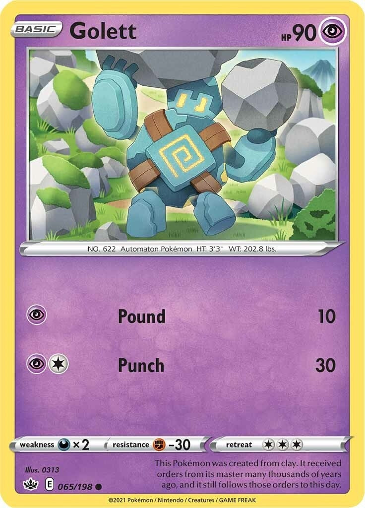 Image for Golett (065/198) (SWSH06: Chilling Reign) (SWSH06) - Pokemon