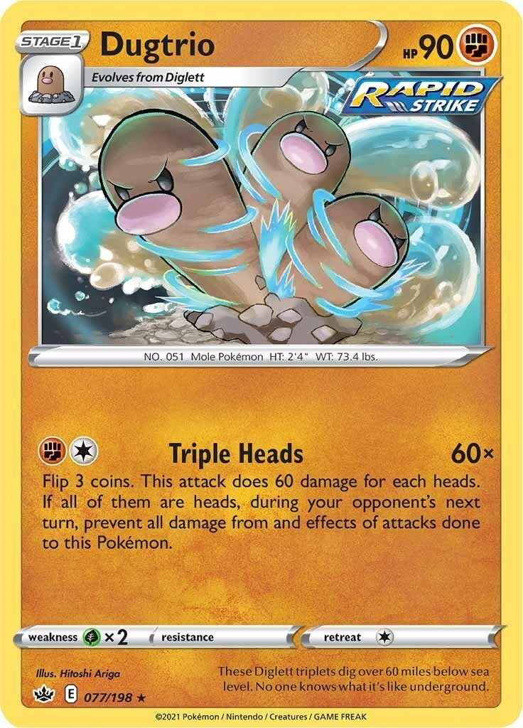 Image for Dugtrio (077/198) (SWSH06: Chilling Reign) (SWSH06) - Pokemon