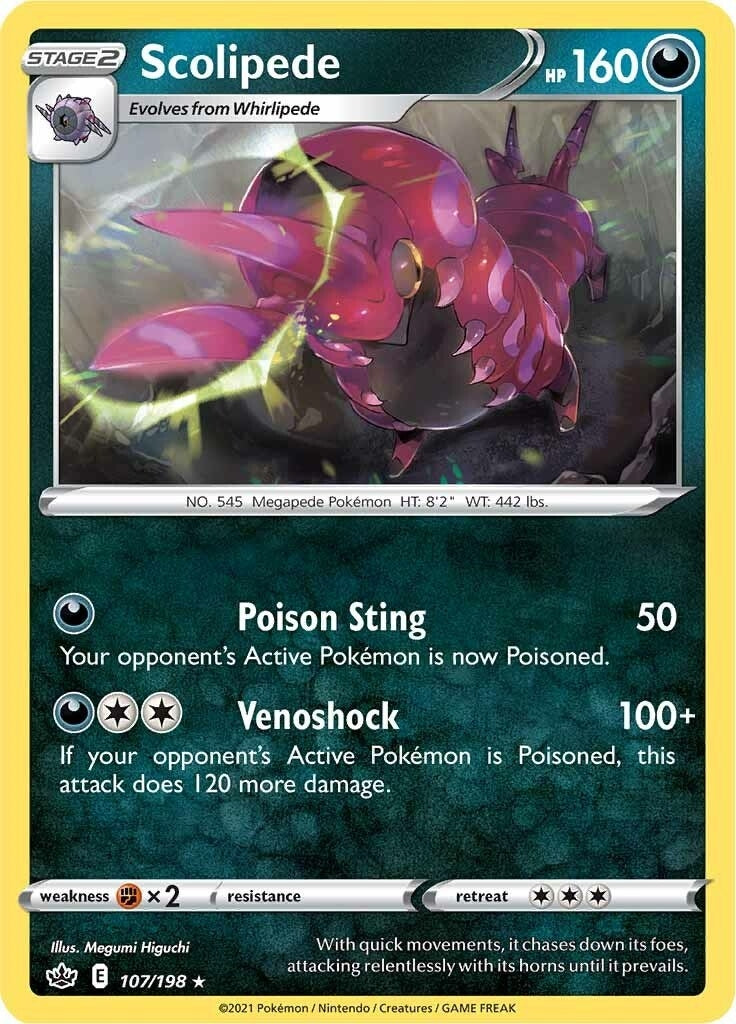 Image for Scolipede (107/198) (SWSH06: Chilling Reign) (SWSH06) - Pokemon