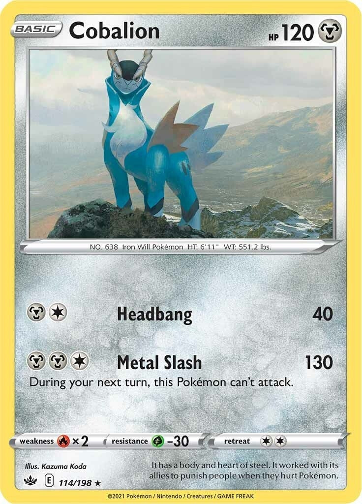 Image for Cobalion (114/198) (SWSH06: Chilling Reign) (SWSH06) - Pokemon