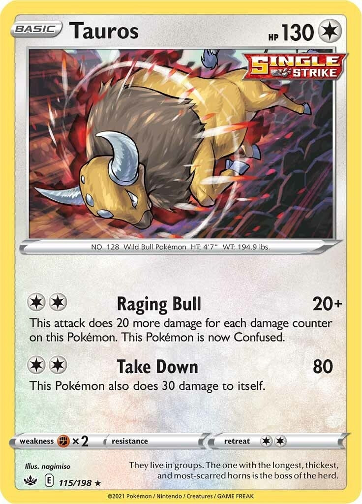 Image for Tauros (115/198) (SWSH06: Chilling Reign) (SWSH06) - Pokemon