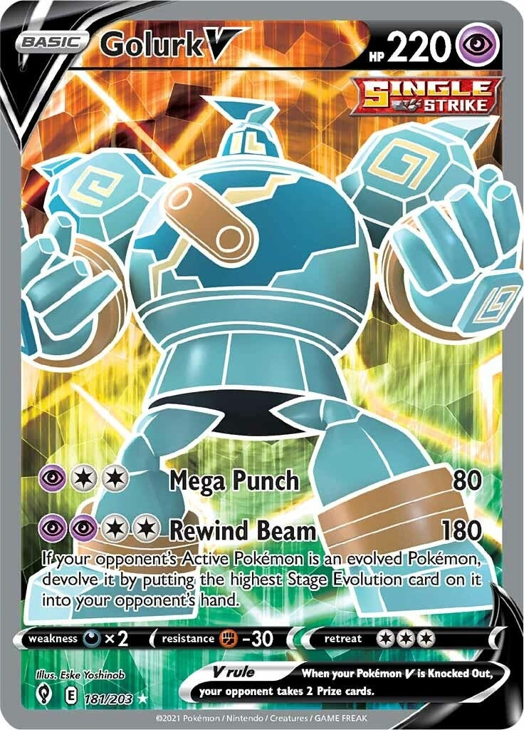 Image for Golurk V (Full Art) (181/203) (SWSH07: Evolving Skies) (SWSH07) - Pokemon