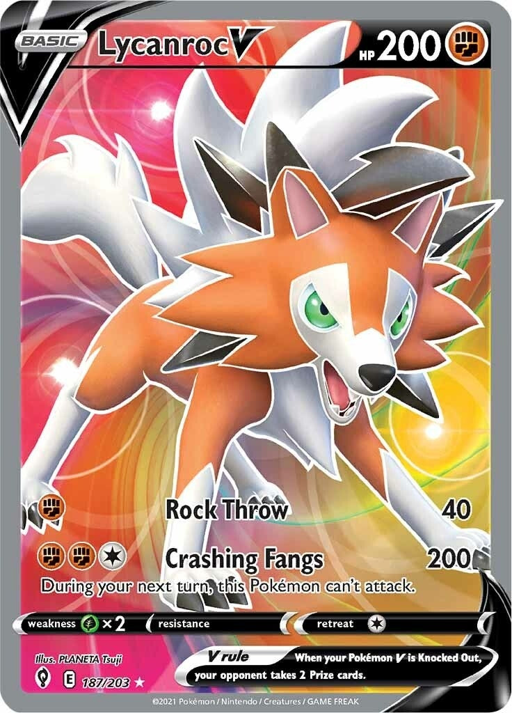 Image for Lycanroc V (Full Art) (187/203) (SWSH07: Evolving Skies) (SWSH07) - Pokemon