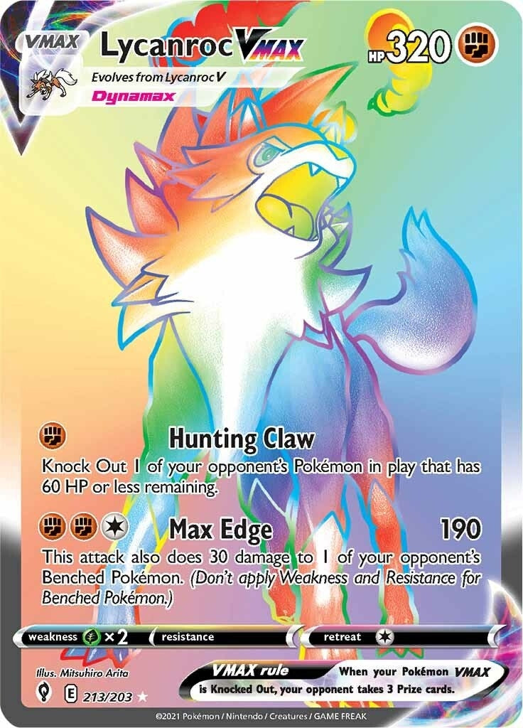 Image for Lycanroc VMAX (Secret) (213/203) (SWSH07: Evolving Skies) (SWSH07) - Pokemon