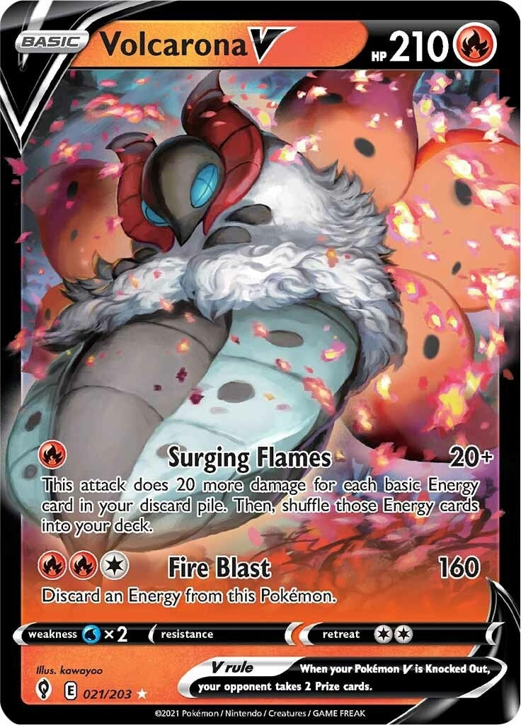 Image for Volcarona V (021/203) (SWSH07: Evolving Skies) (SWSH07) - Pokemon