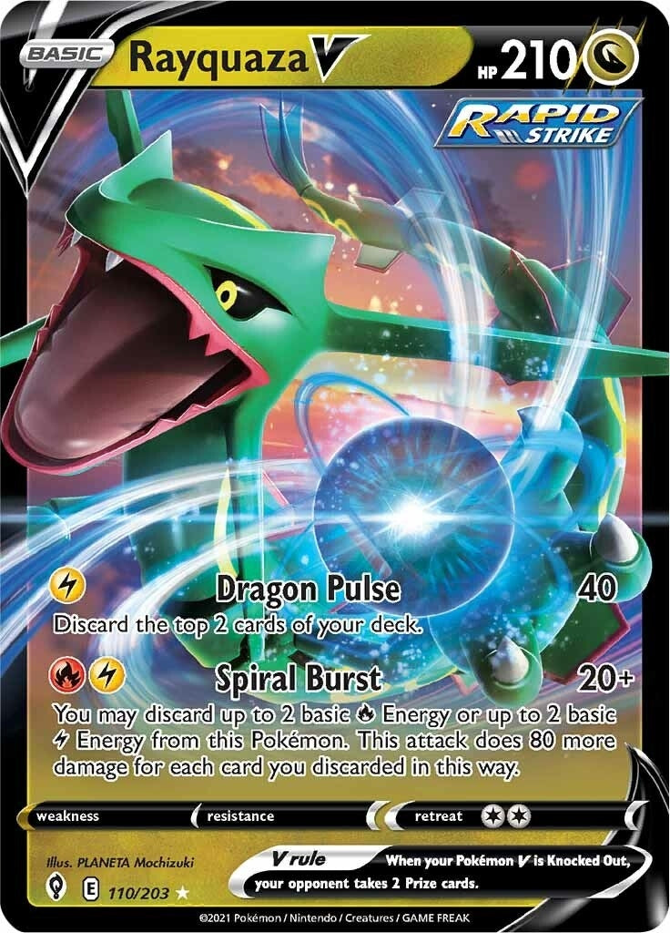 Image for Rayquaza V (110/203) (SWSH07: Evolving Skies) (SWSH07) - Pokemon