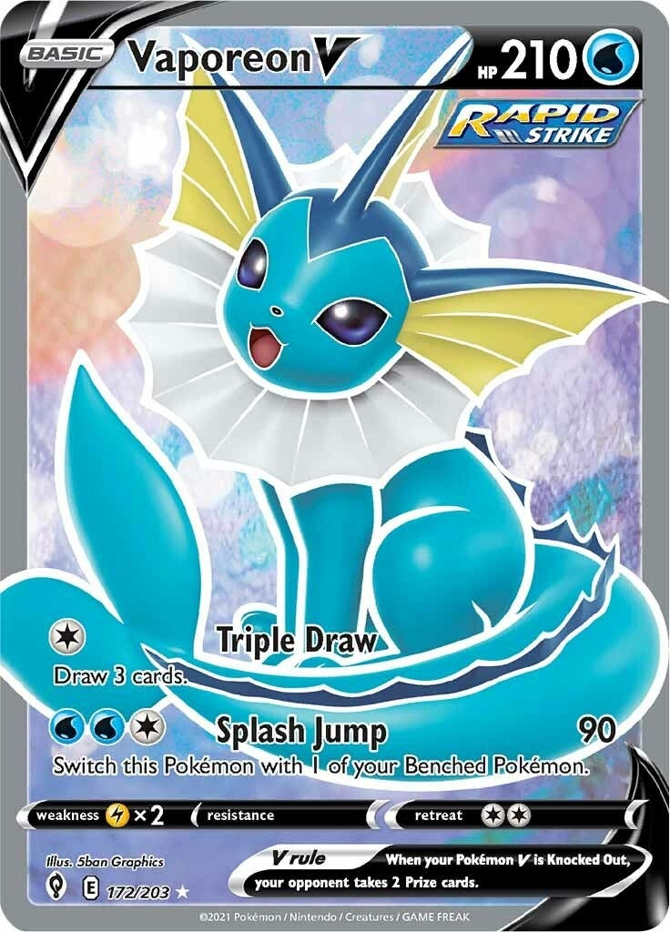 Image for Vaporeon V (Full Art) (172/203) (SWSH07: Evolving Skies) (SWSH07) - Pokemon