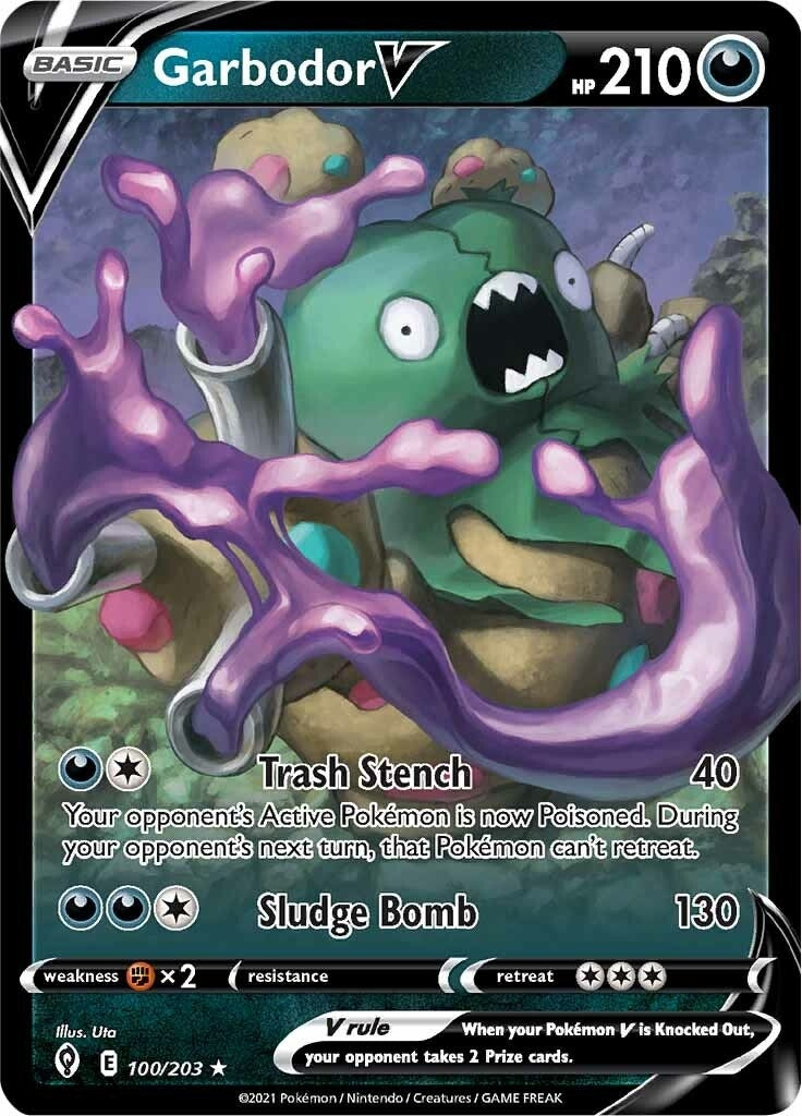 Garbodor V (100/203) (SWSH07: Evolving Skies) - PokeBox USA