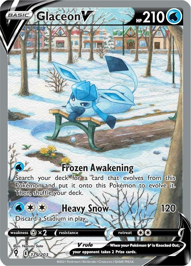 Image for Glaceon V (Alternate Full Art) (175/203) (SWSH07: Evolving Skies) (SWSH07) - Pokemon