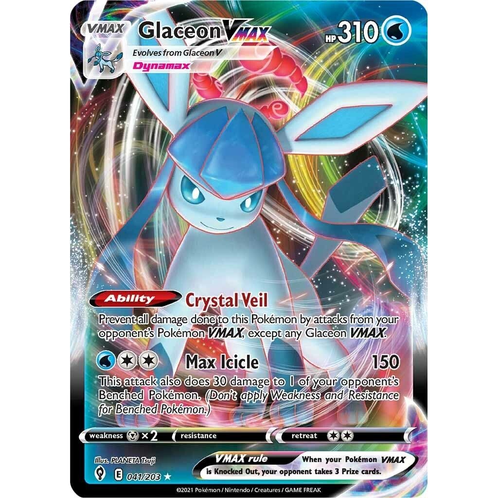 Glaceon VMAX (041/203) (SWSH07: Evolving Skies) - PokeBox USA