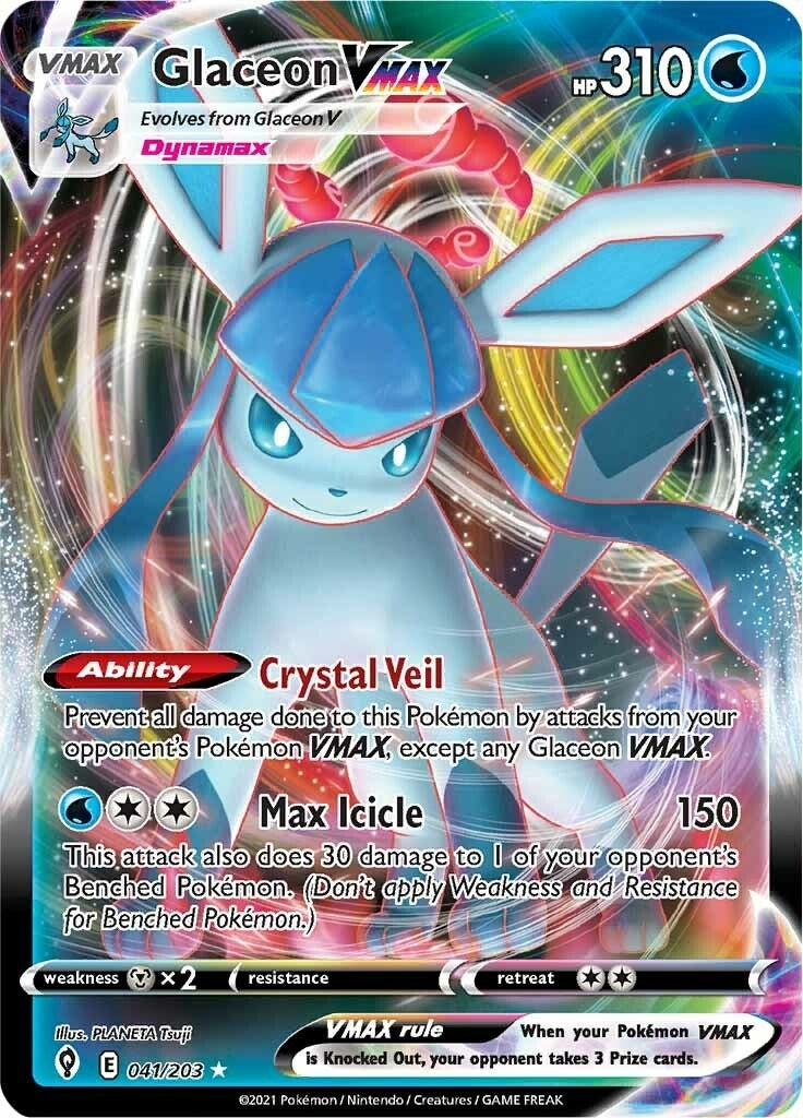 Glaceon VMAX (041/203) (SWSH07: Evolving Skies) - PokeBox USA