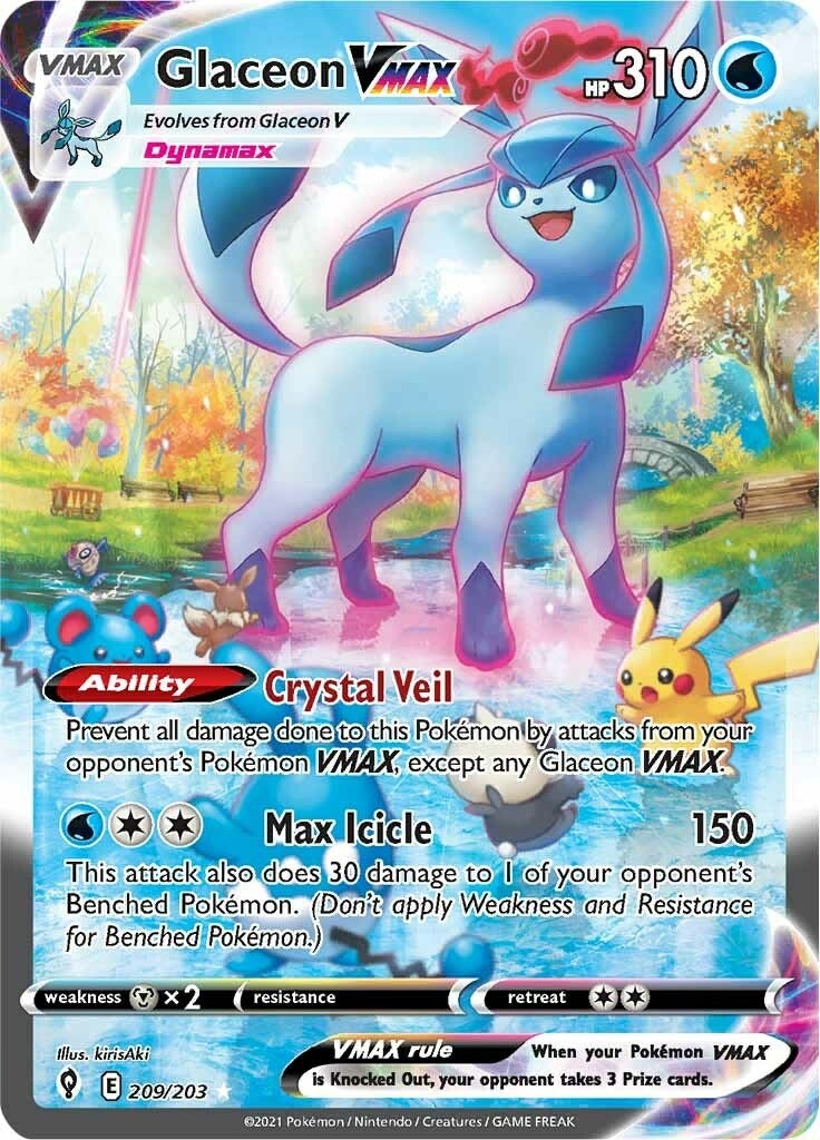Image for Glaceon VMAX (Alternate Art Secret) (209/203) (SWSH07: Evolving Skies) (SWSH07) - Pokemon