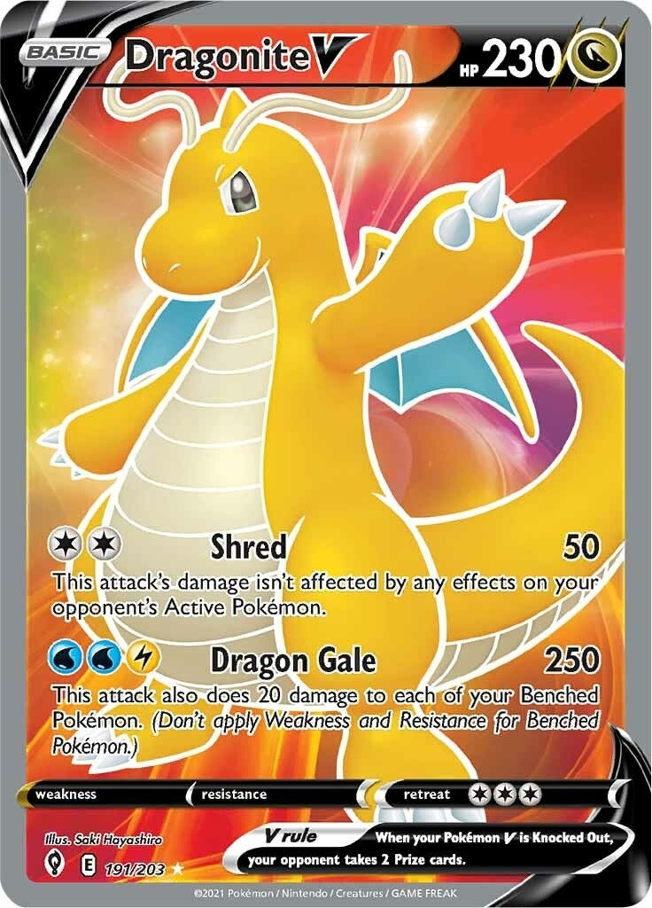 Image for Dragonite V (Full Art) (191/203) (SWSH07: Evolving Skies) (SWSH07) - Pokemon